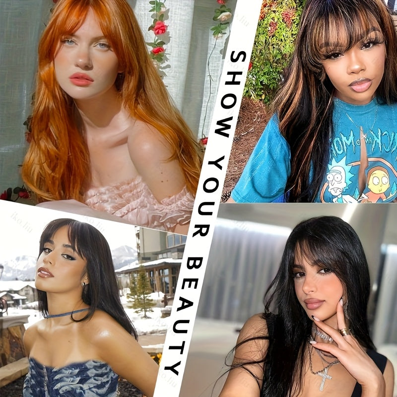 CIVRIE 26"Glueless Wig with Curtain Bangs