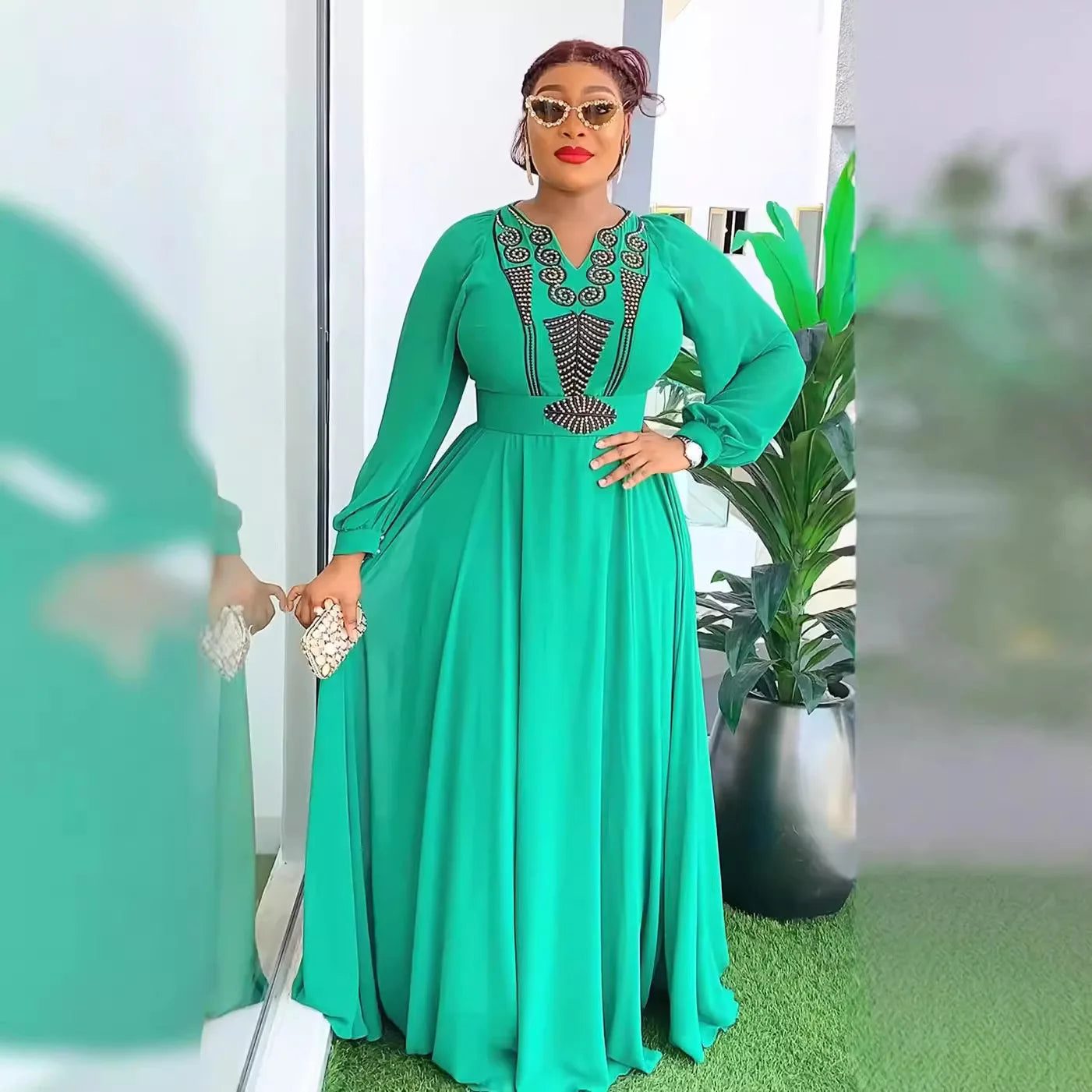 Lenis Elegant Chiffon Kaftan Dress