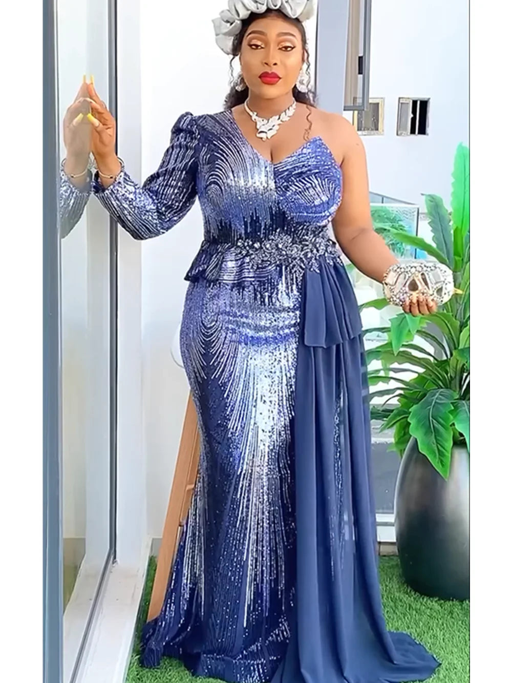 Plus Size Sequin Long Wedding & Party Outfits