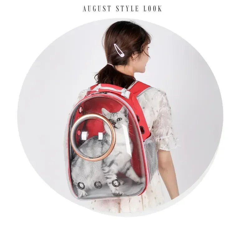 Transparent Capsule Pet Backpack for Cat & Pup