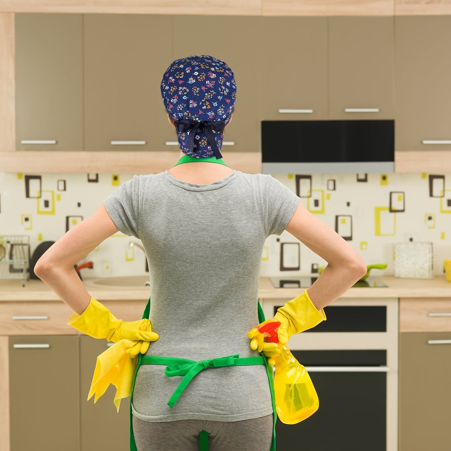 Scrub Caps with Buttons and Ribbon Tie -30pcs