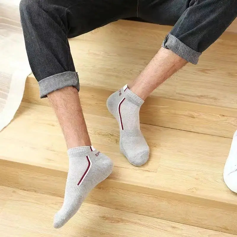 Men’s Striped Sports Ankle Socks (5 Pairs)