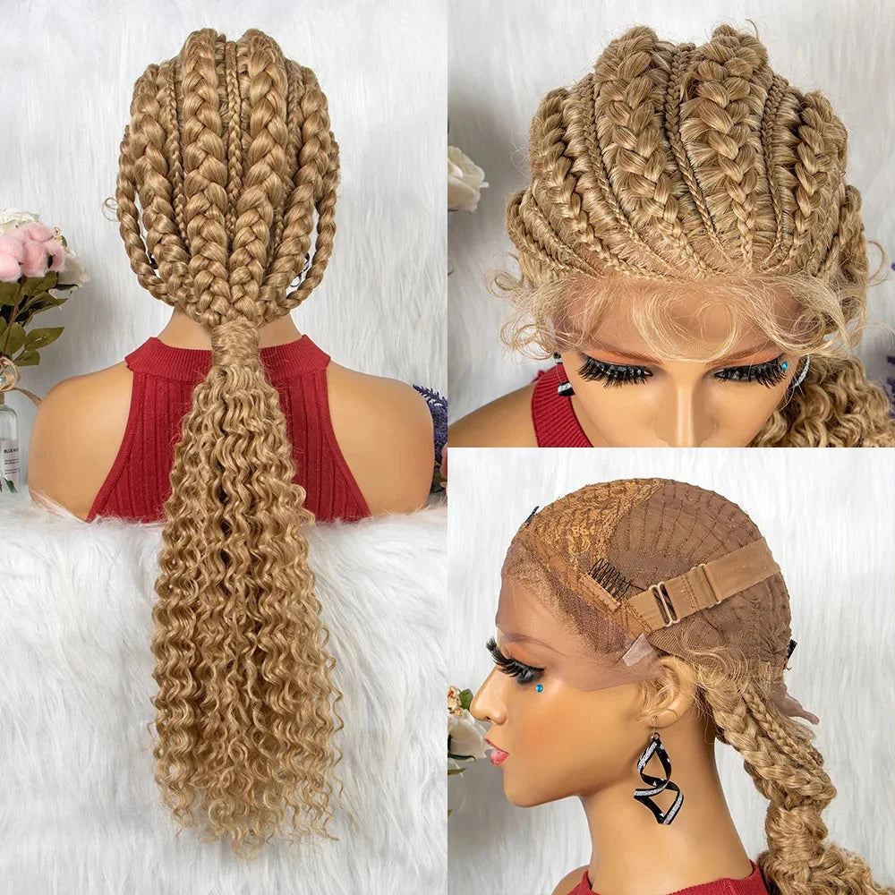 Synthetic Lace Front Cornrow Braided Wigs