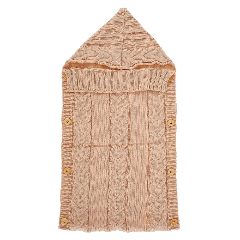 Newborn Baby Knit Swaddle Blanket Wrap Bag