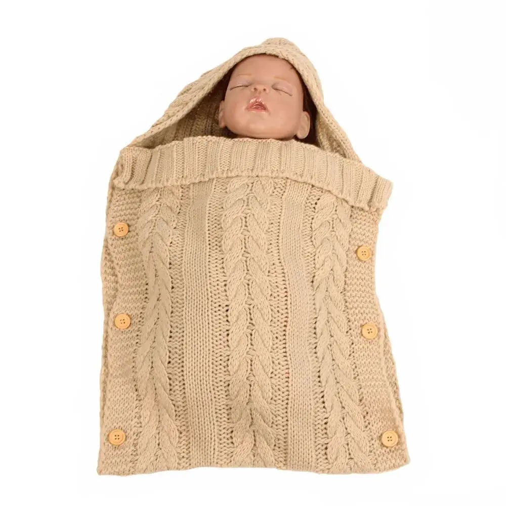 Newborn Baby Knit Swaddle Blanket Wrap Bag