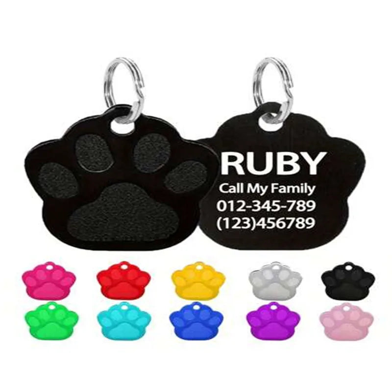Customized Paw Pet ID Tag Laser Engraving