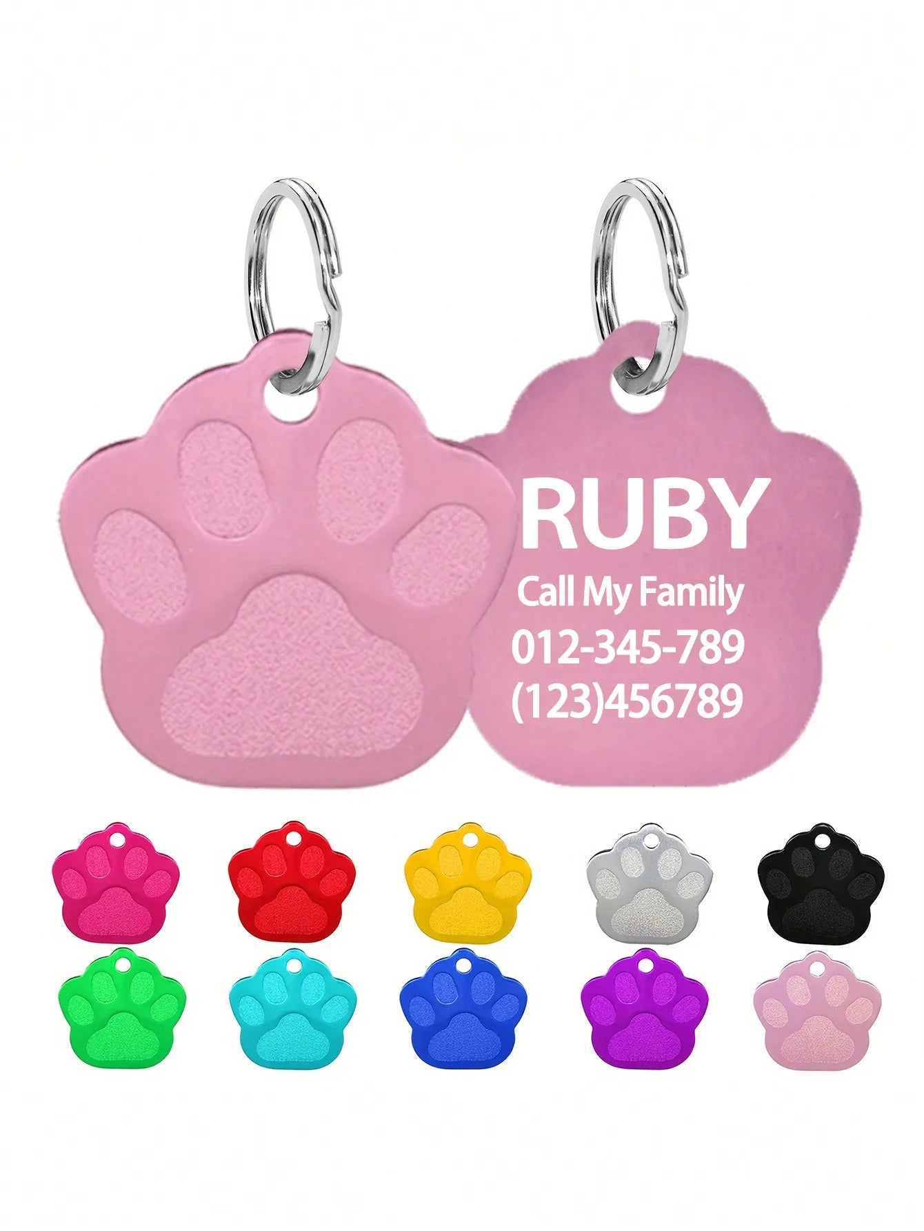 Customized Paw Pet ID Tag Laser Engraving
