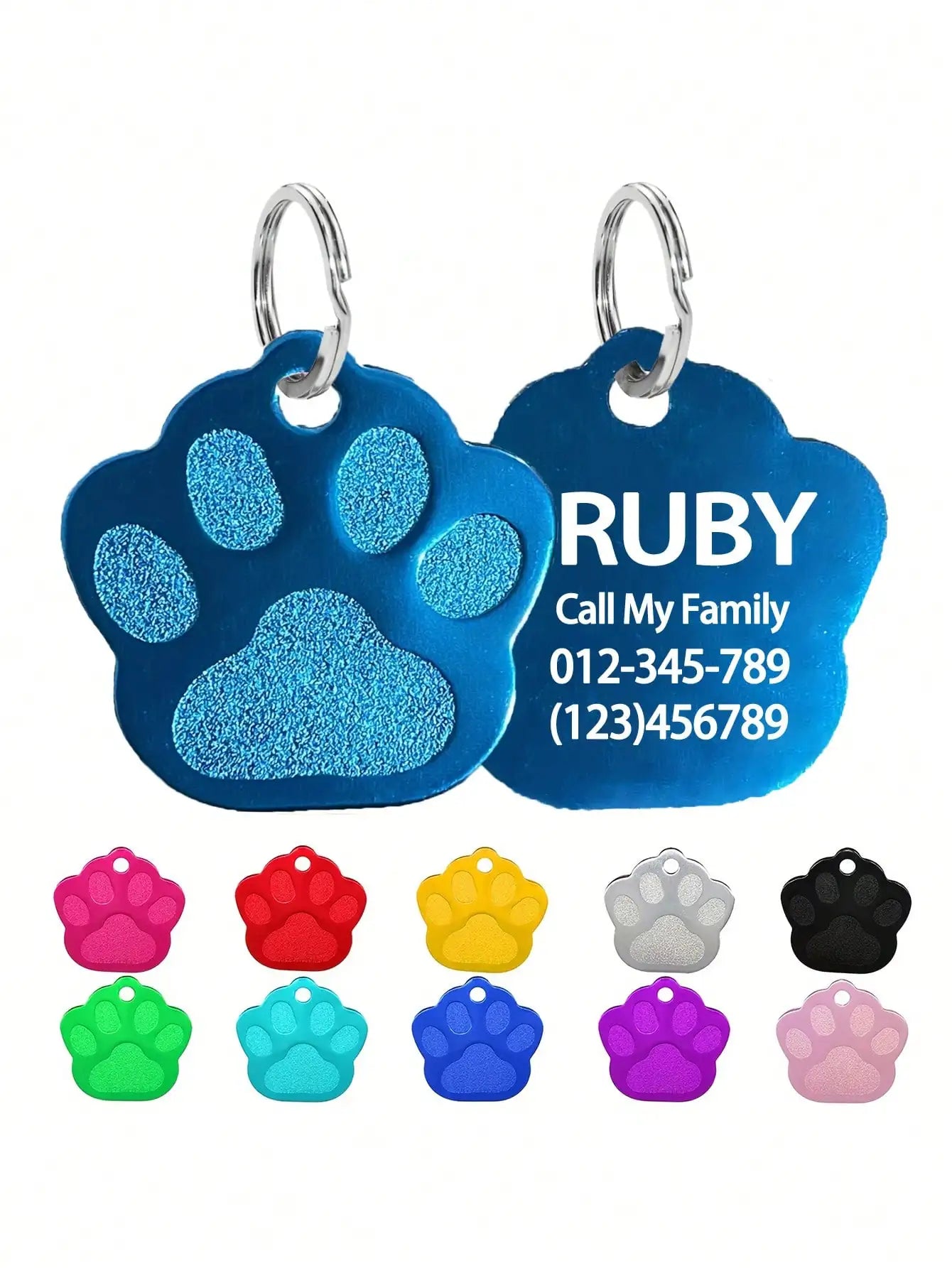 Customized Paw Pet ID Tag Laser Engraving