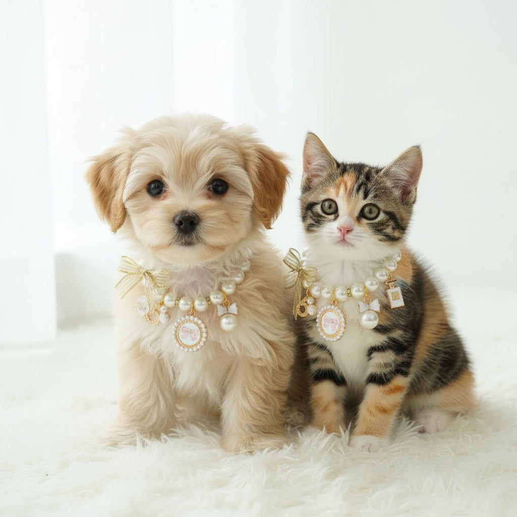 Pet Pearl Necklace Collar for Dogs & Cats