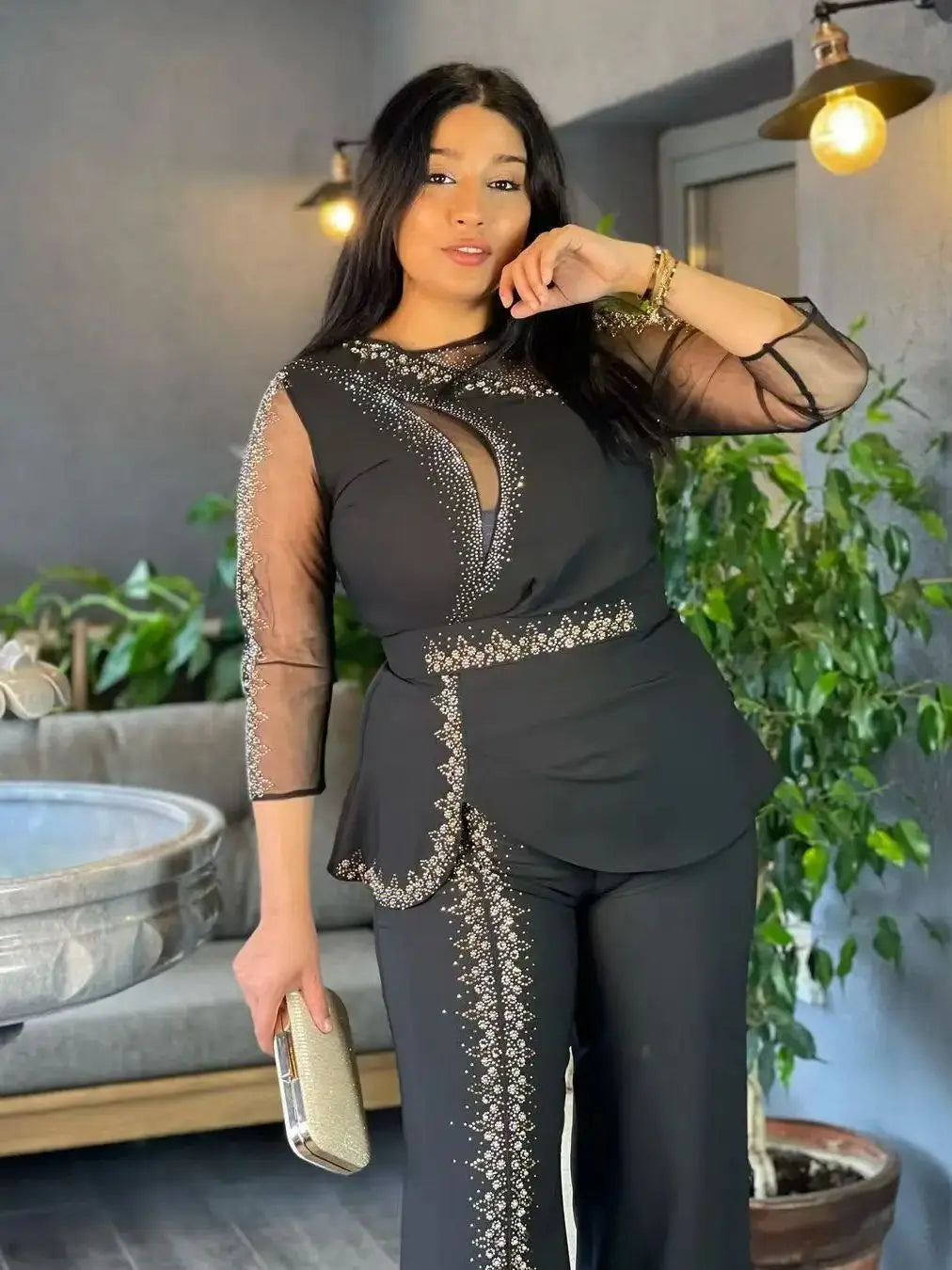 Plus Size African Dashiki 2 Piece Set for Women