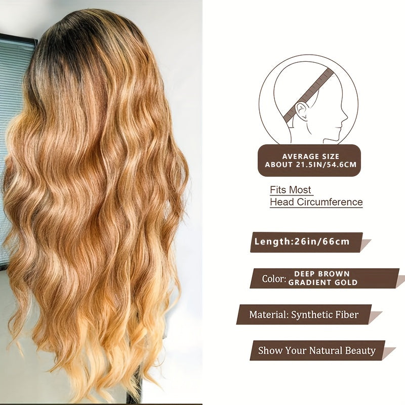Dark Brown to Blonde Gradient Body Wave Wig