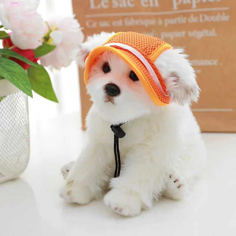 Dog Sun Hat Breathable Round Brim Summer Cap