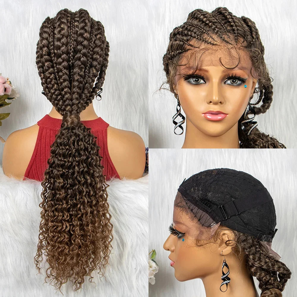 Synthetic Lace Front Cornrow Braided Wigs