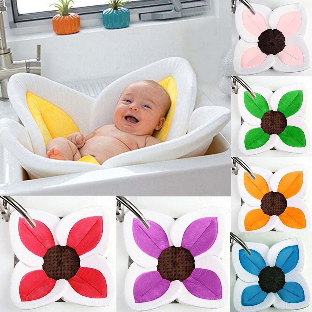 2 IN 1 Baby Lotus Plush Flower Bath And Play Mat 4 Or 7 Petals-baby bath accessory-Free Item Online
