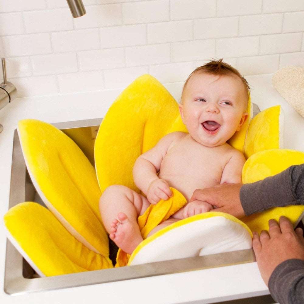 2 IN 1 Baby Lotus Plush Flower Bath And Play Mat 4 Or 7 Petals-baby bath accessory-yellow 7 petals-Free Item Online