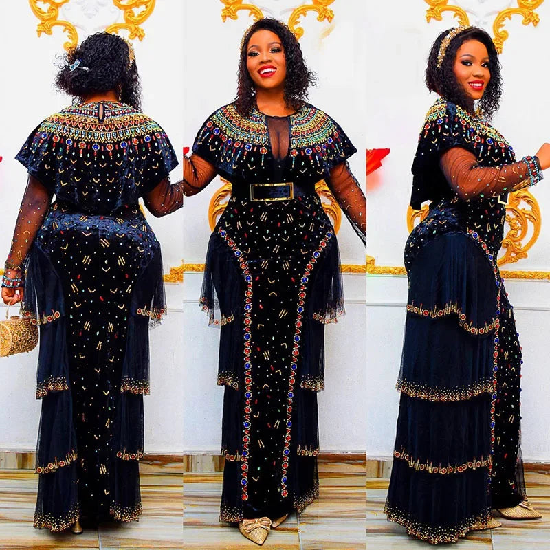 Sexy Plus Size African Bodycon Maxi Dress