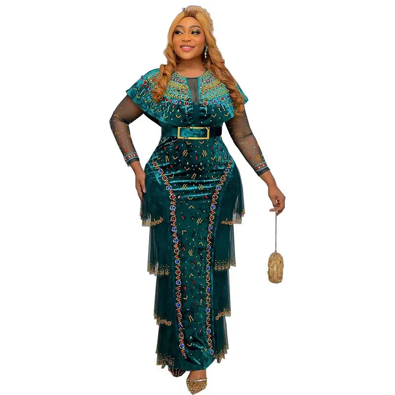 Sexy Plus Size African Bodycon Maxi Dress