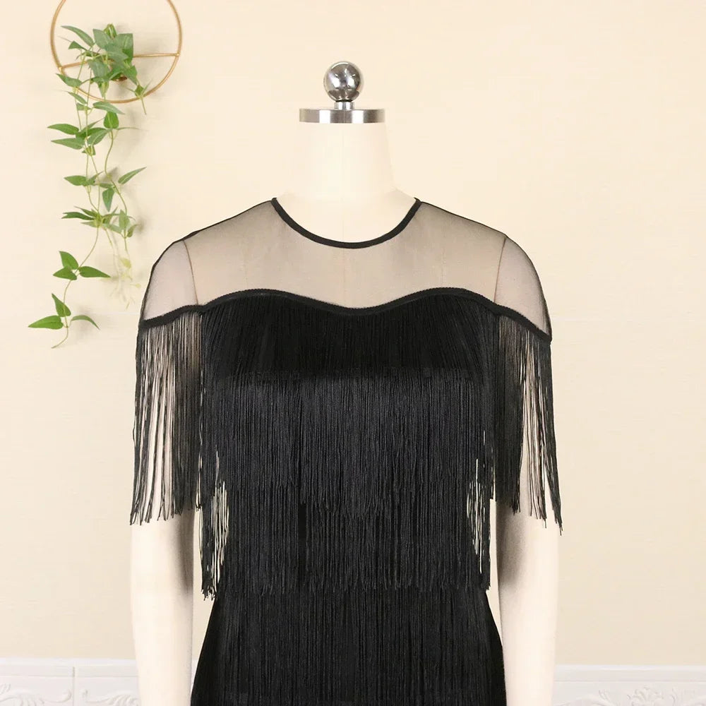 Elegant Fringe Party Dress for Women
