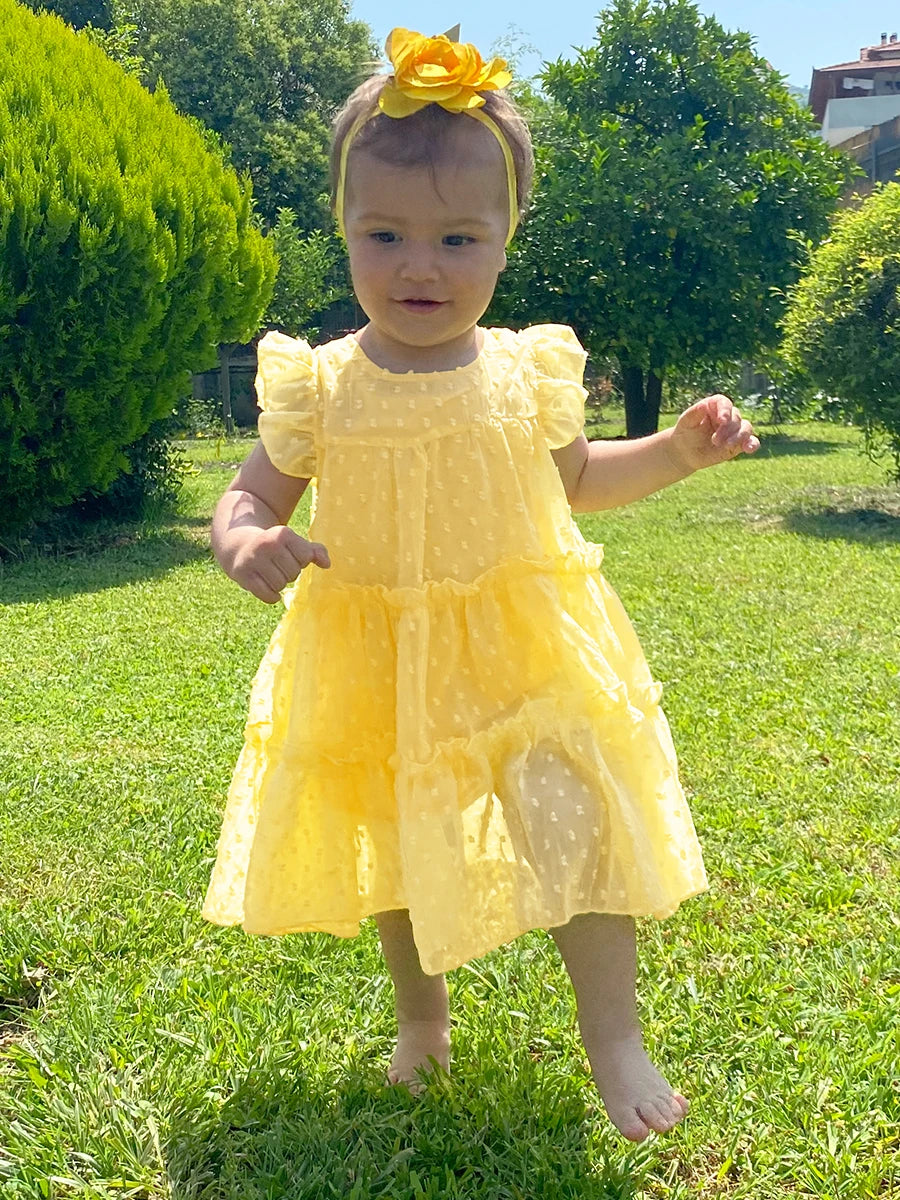 Toddler Girls Ruffle Tiered Loose Fit Dress