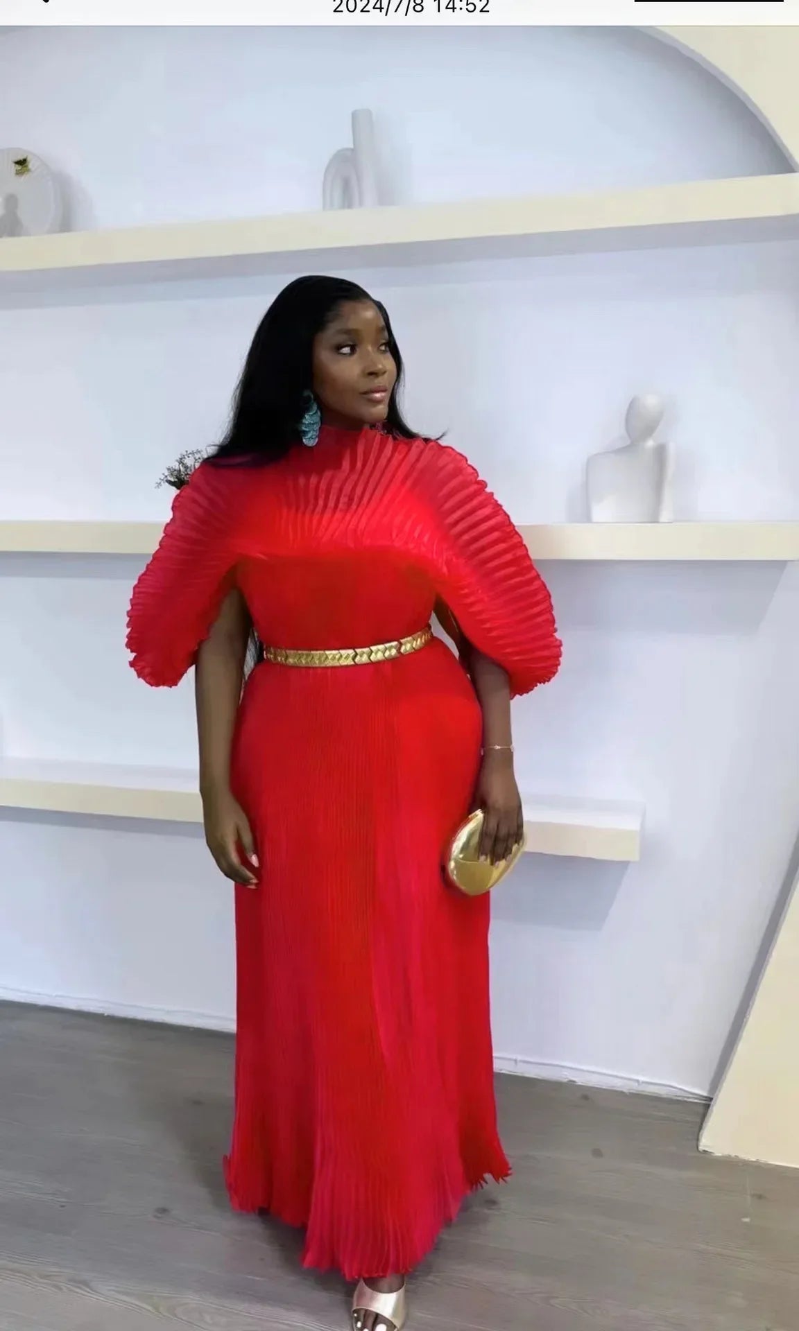 Pleated Chiffon Long Gowns for Women