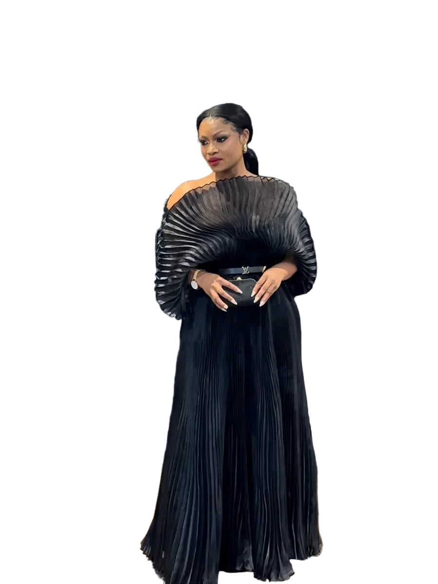 Pleated Chiffon Long Gowns for Women