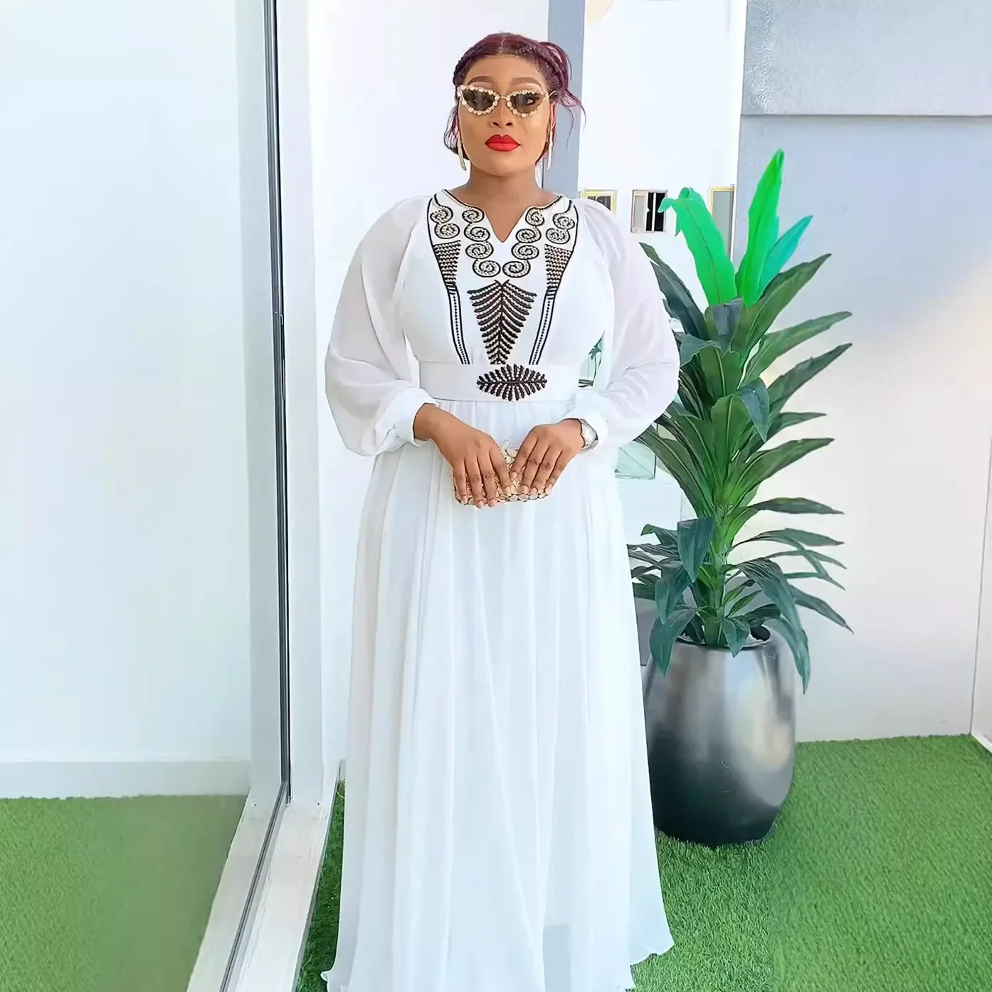 Lenis Elegant Chiffon Kaftan Dress