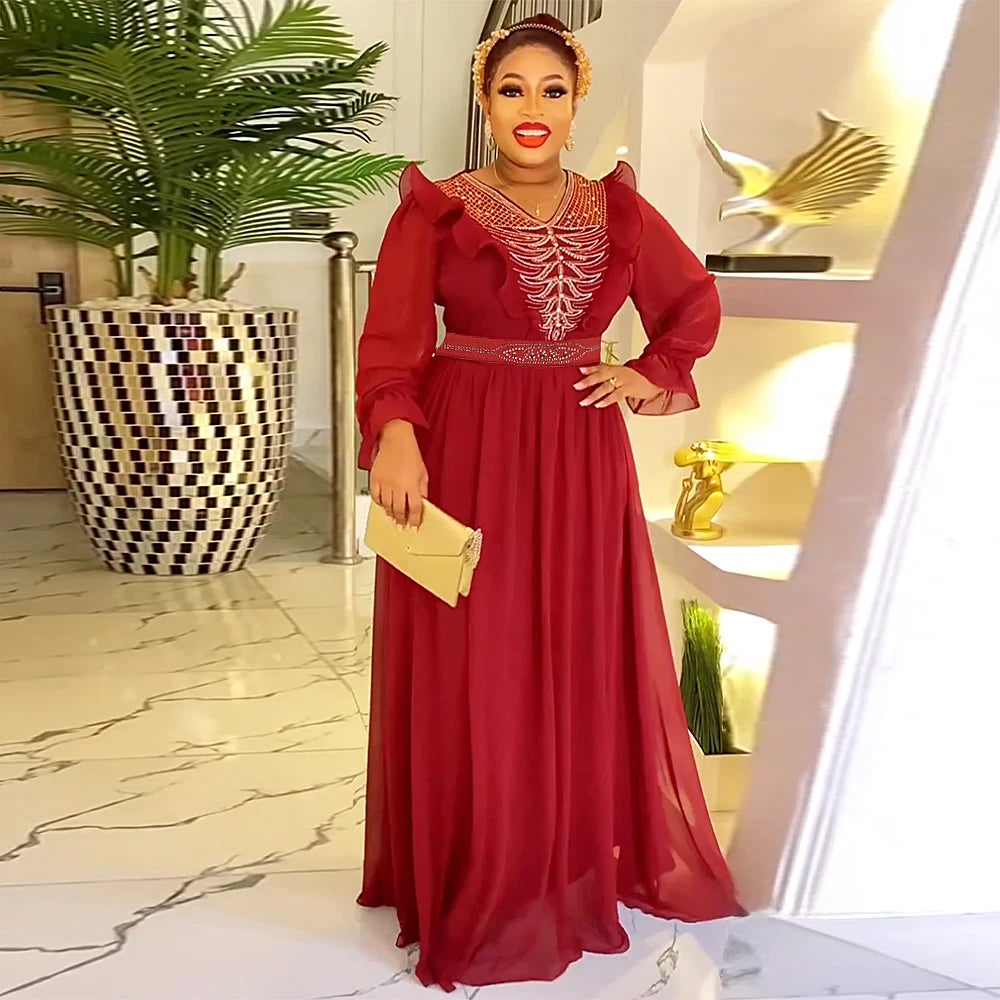 African Plus Size Wedding Party Dress