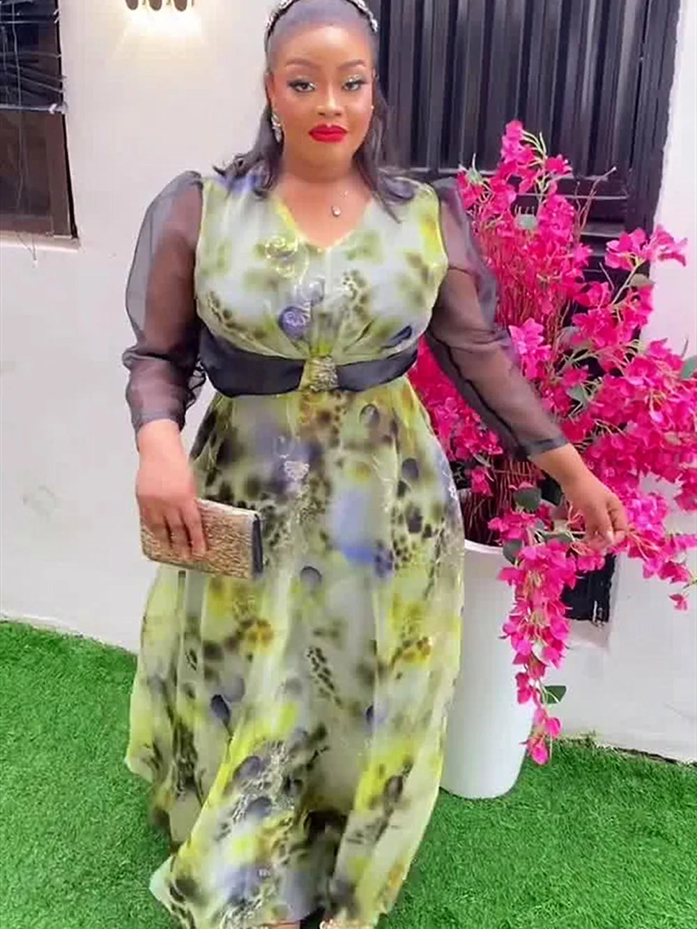 Plus Size African Ankara Wedding Dress