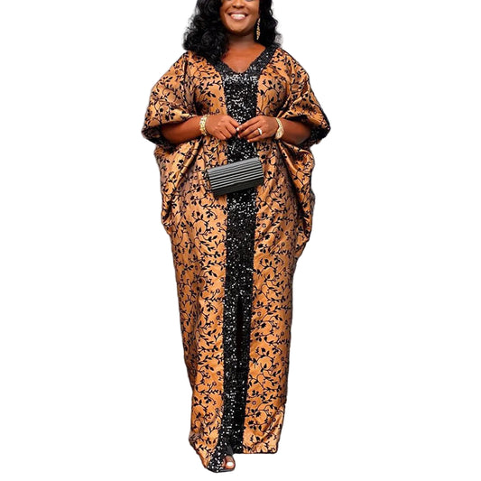 Elegant Muslim Sequin Maxi Dress