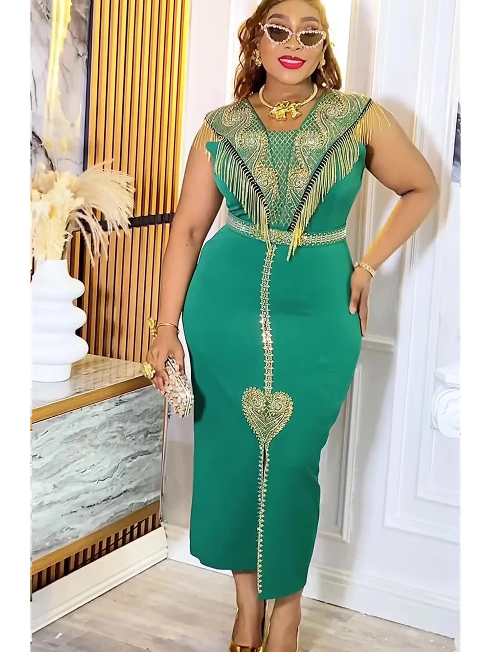 Plus Size African Wedding Party Dress for Women