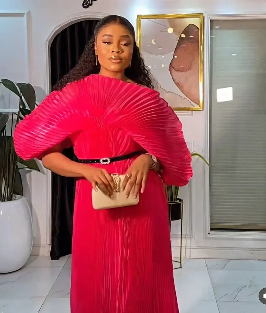 Pleated Chiffon Long Gowns for Women