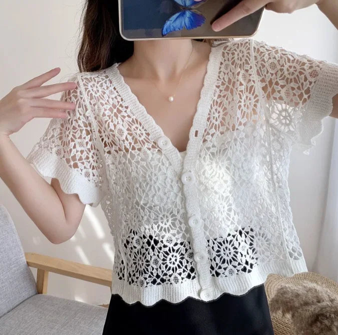 Women’s Short Sleeve Lace Shrug Bolero