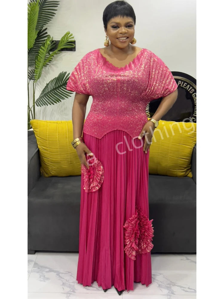 Women Pleated 2-Piece Set