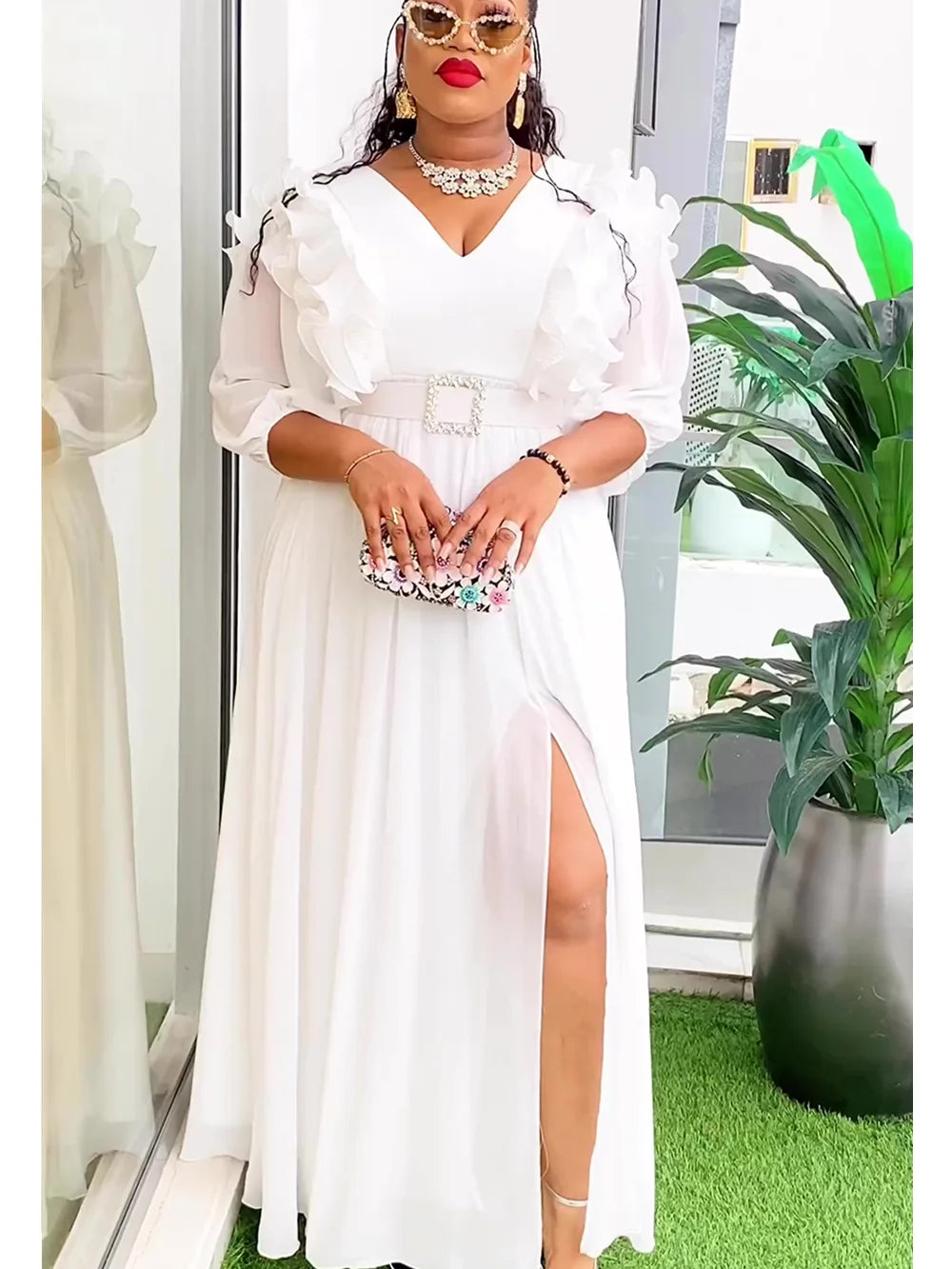 Plus Size African Chiffon Maxi Dress|Muslim Party Gown|Top Super Deals Plus Size African Chiffon Maxi Dress|Muslim Party Gown|Top Super Deals