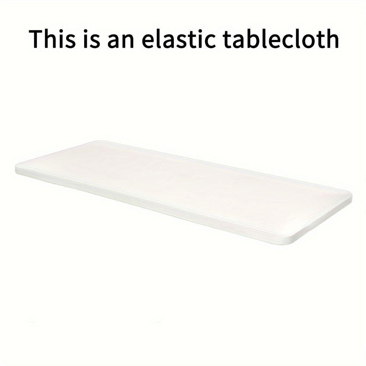 1pc Rectangular Semi-Circle Tablecloth, Wrinkle-Resistant Washable Stretch Fit Polyester Table Cover, Suitable for Parties, Weddings, Gardens, Outdoor, Dining, Picnic