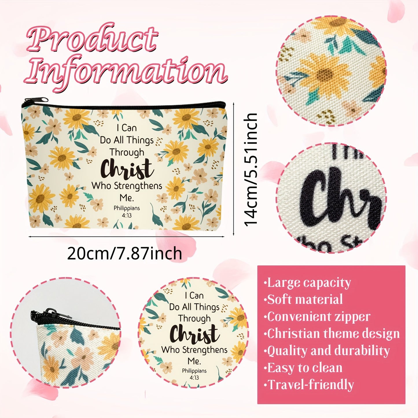 Christian Makeup Bag Set for Women-10pcs