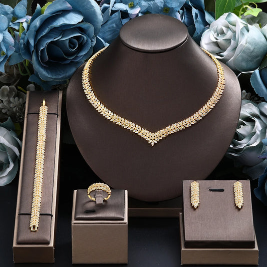 Dubai Gold Plated Bridal Jewelry Set 4PCS