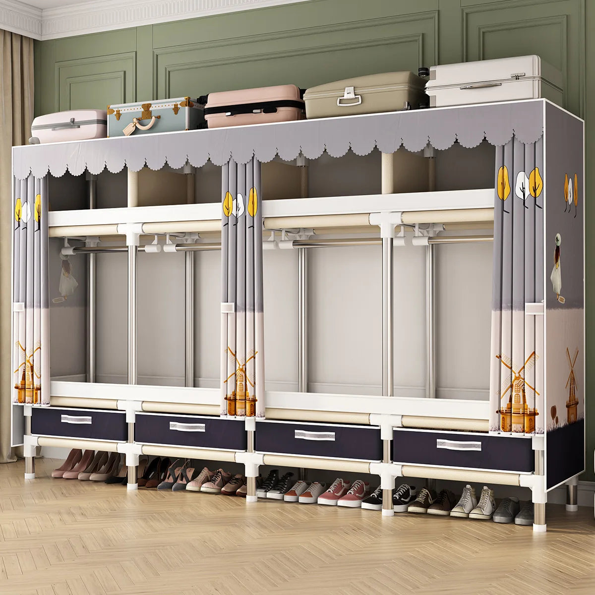 Foldable Canvas Wardrobe Closet Organizer