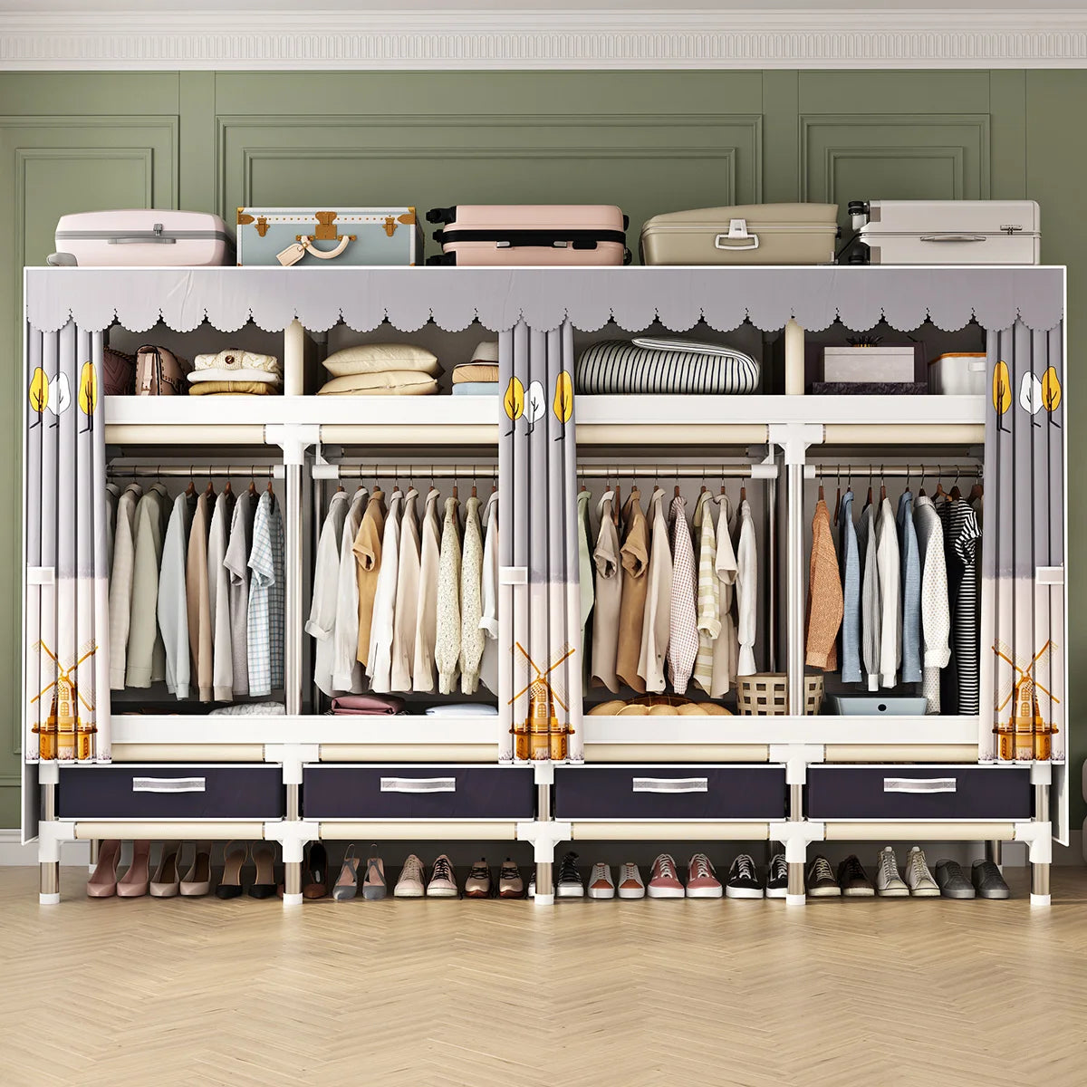 Foldable Canvas Wardrobe Closet Organizer