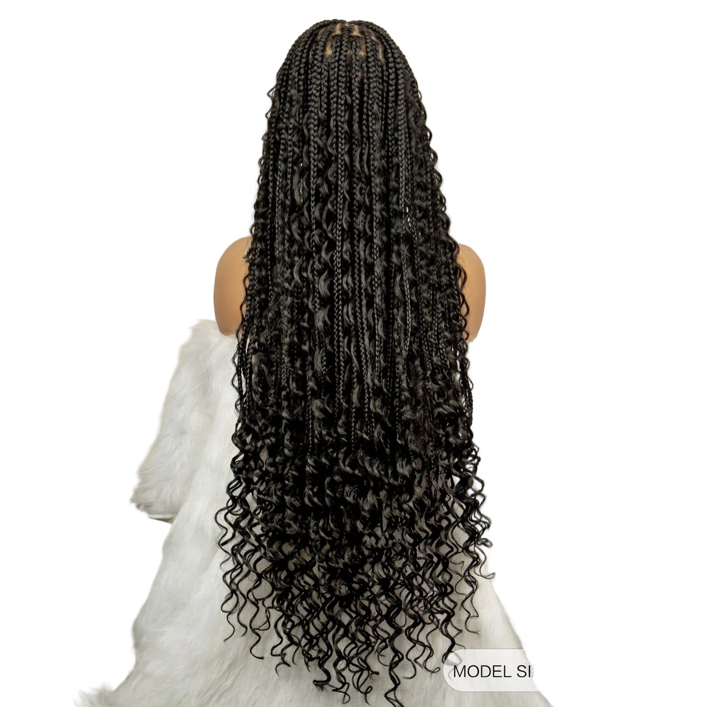 Long 36" Knotless Box Braided Wig with Curls