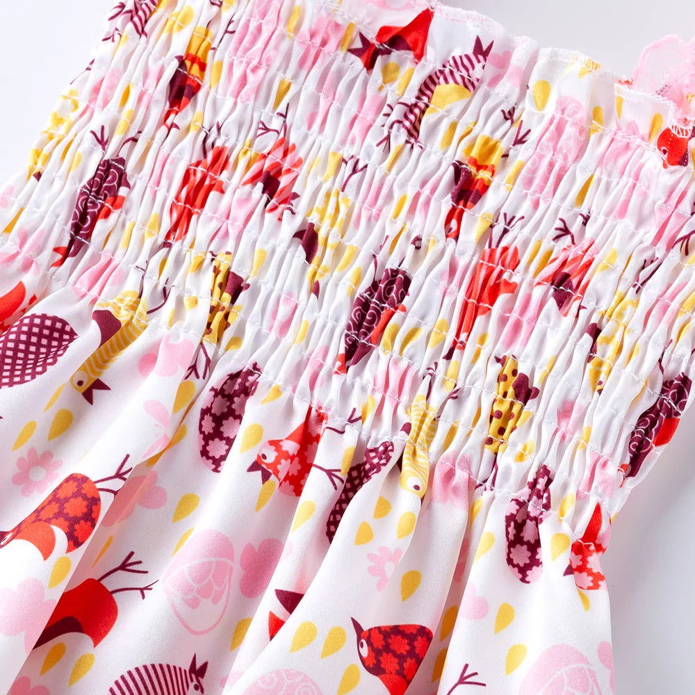 Girls Summer Backless Romper