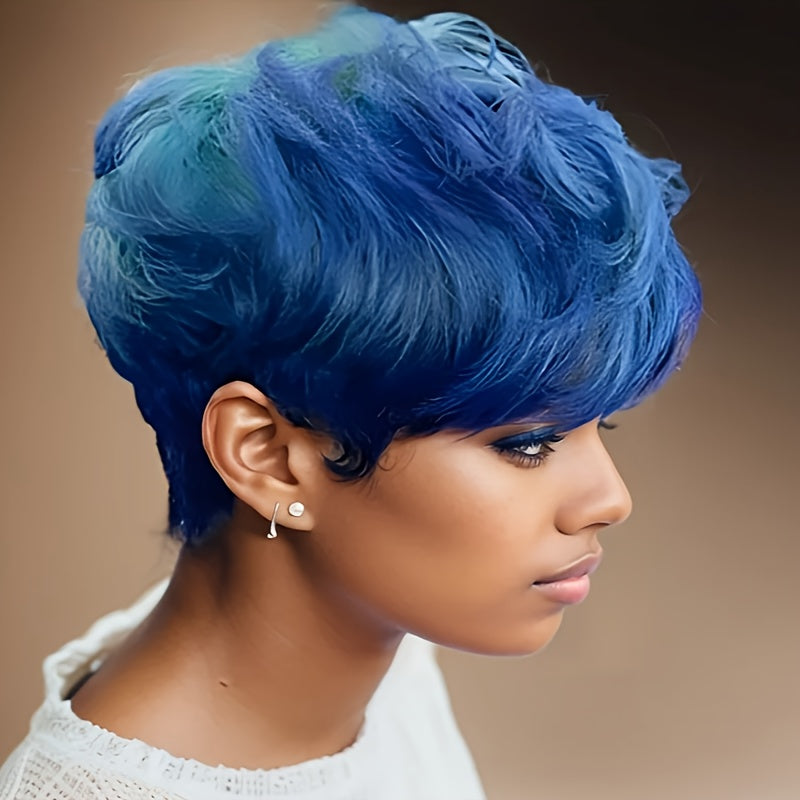 Short Colored Synthetic Wig with Bangs