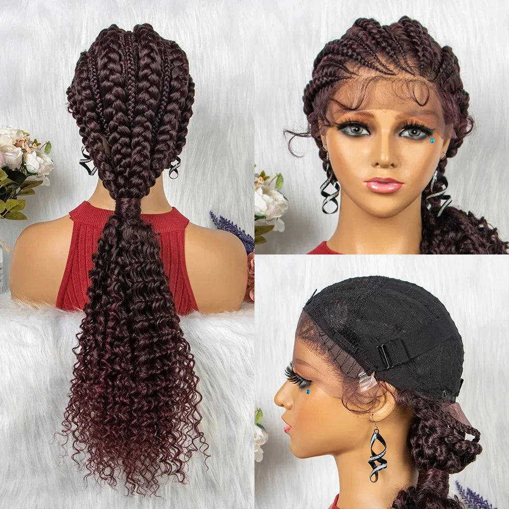 Synthetic Lace Front Cornrow Braided Wigs