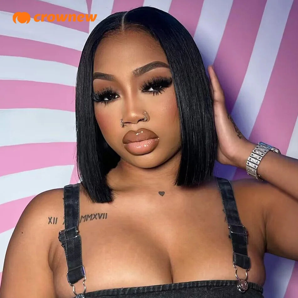 Straight Human Hair Bob – 13x4 Lace Front Wig