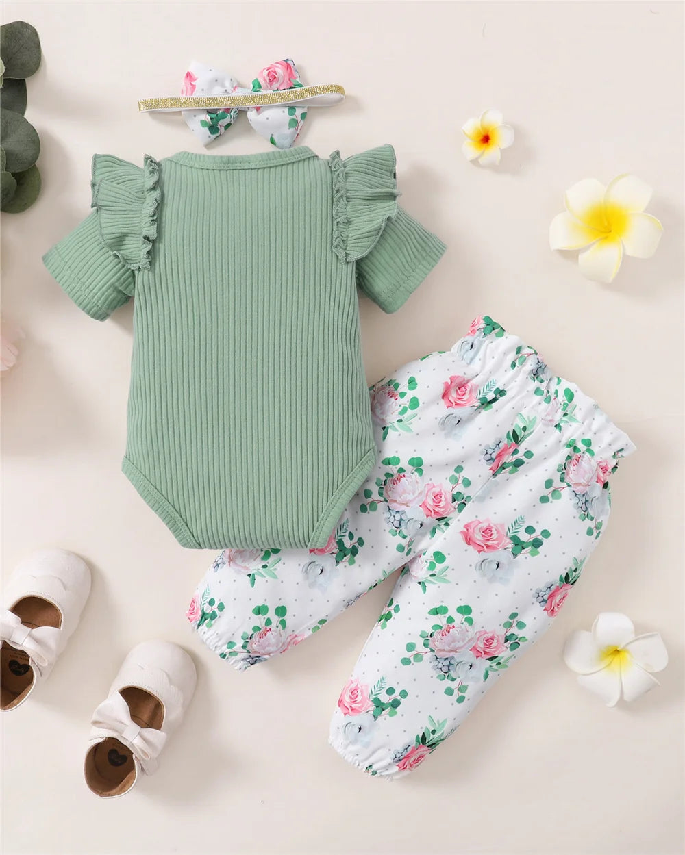 Newborn Baby Girl 3PCS Summer Outfit