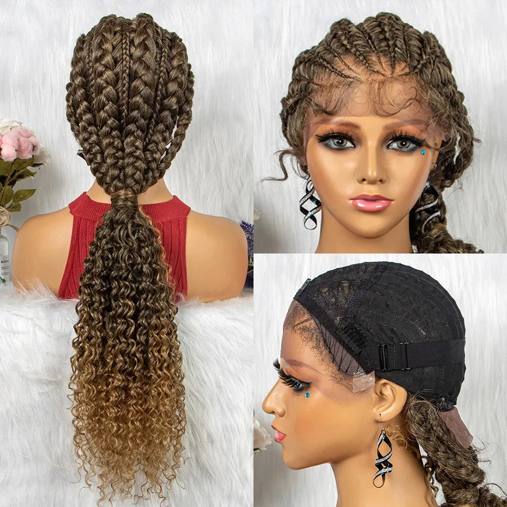Synthetic Lace Front Cornrow Braided Wigs
