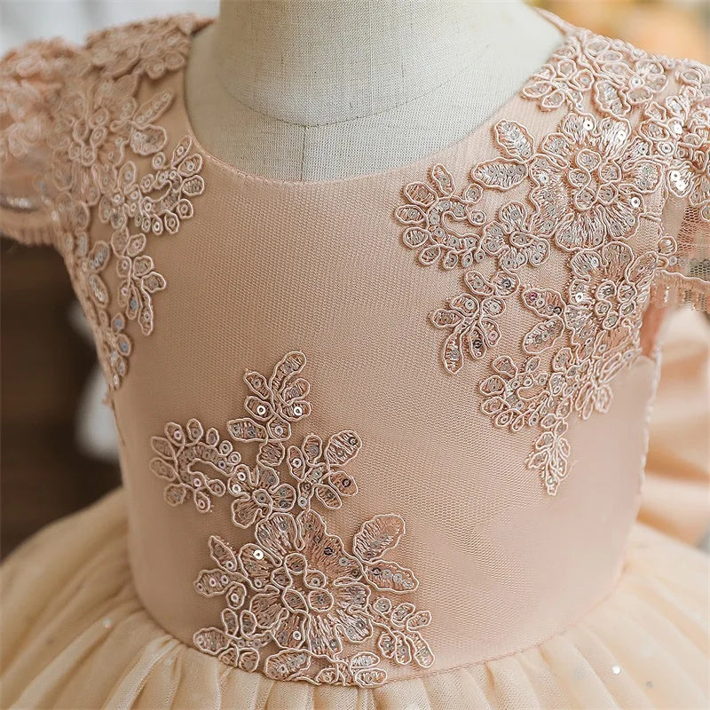 Girls Lace Tulle Dress for birthday & Wedding