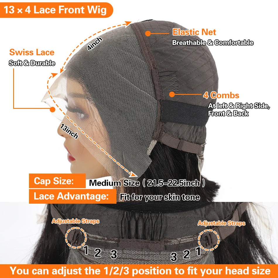 Straight Human Hair Bob – 13x4 Lace Front Wig