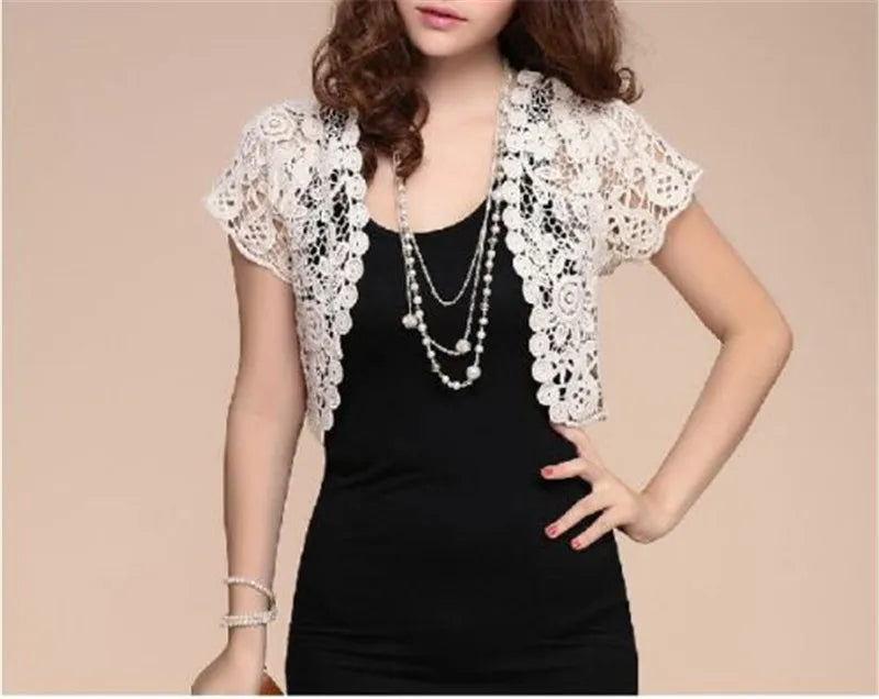 Women’s Short Sleeve Lace Shrug Bolero