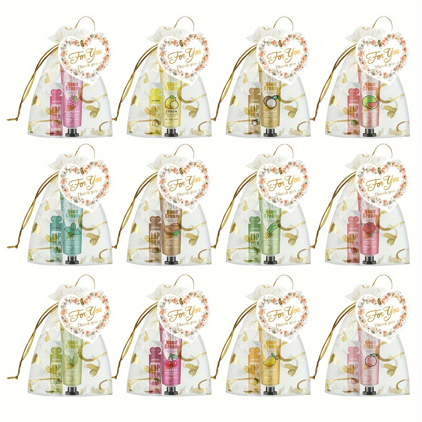 Lip Balm & Hand Cream Gift Set, 30 Sets/Box